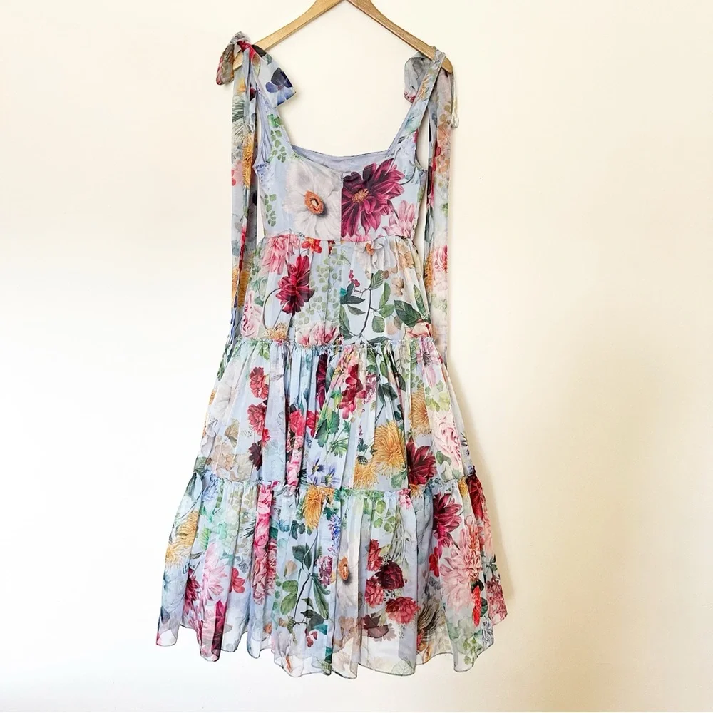 BHLDN Geisha Designs Isabella Tiered Square-Neck A-Line Midi Dress - Picture 7 of 8